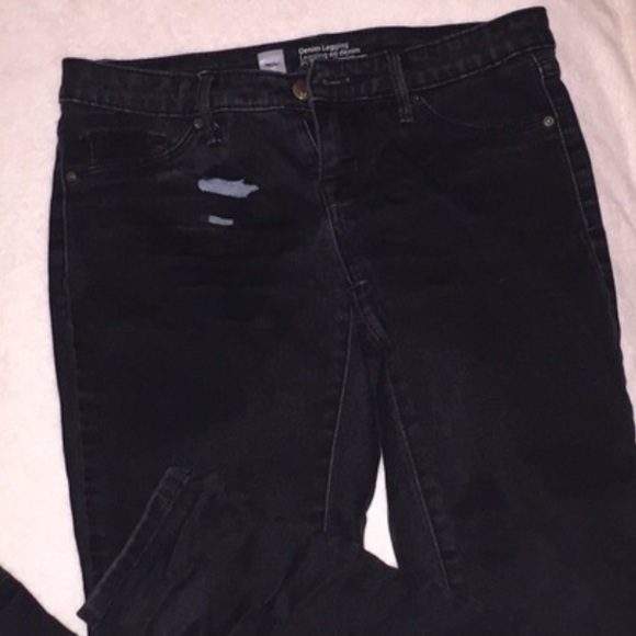 Black Curve Hugging Ripped Jeans Sexy Hot and Ready to Wear - Picture 4 of 4